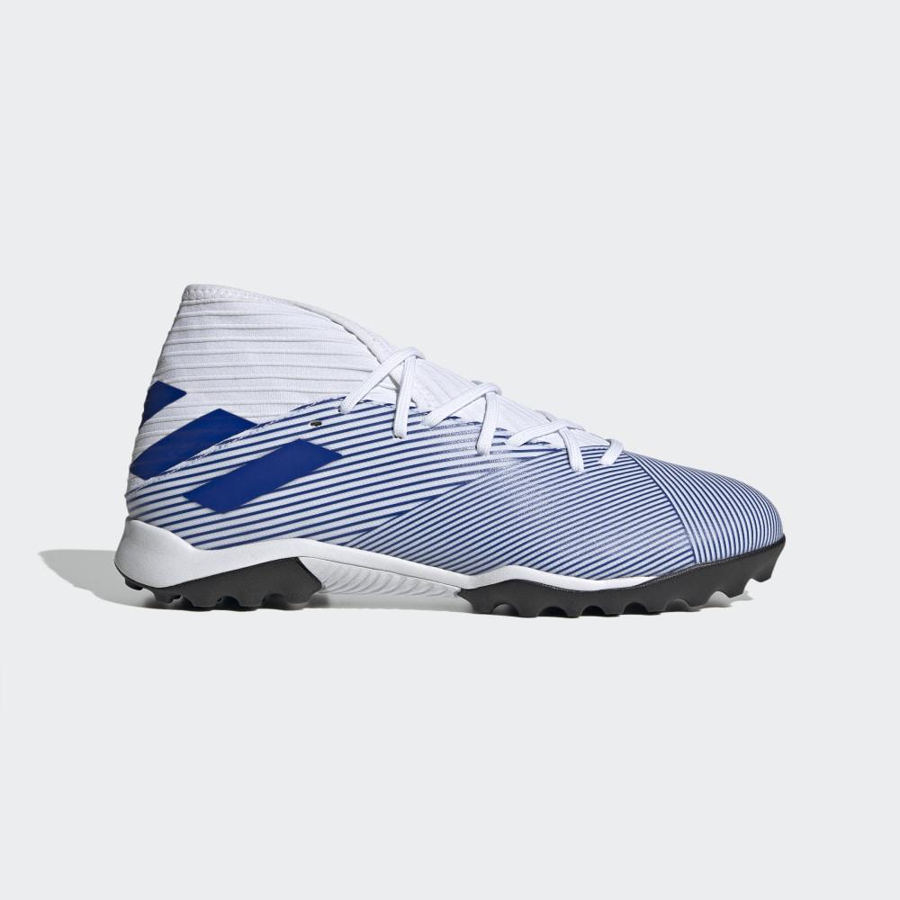 Adidasi Fotbal Adidas Nemeziz 19.3 Turf Barbati Romania - Albi/Albastru Regal/Negrii EG7228